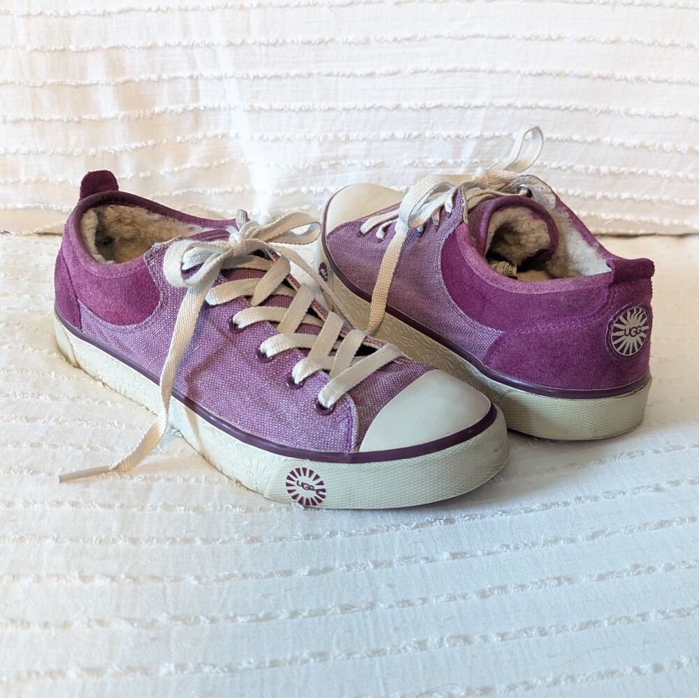 UGG Australia Evera Purple Canvas Suede Sneakers size 6.5